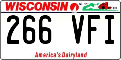 WI license plate 266VFI
