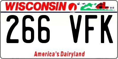 WI license plate 266VFK