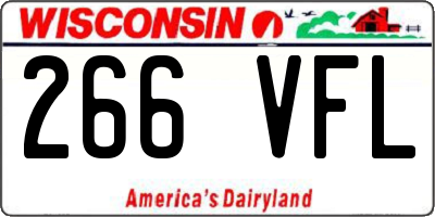 WI license plate 266VFL