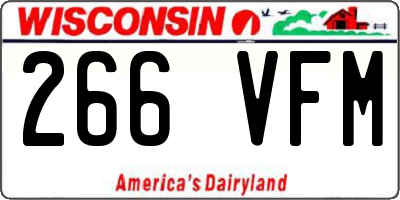 WI license plate 266VFM