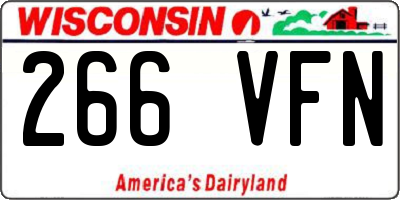 WI license plate 266VFN