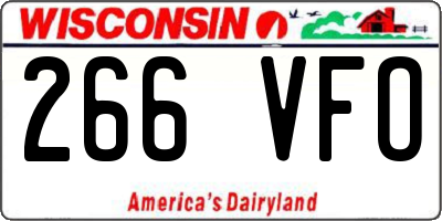 WI license plate 266VFO