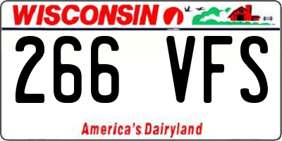 WI license plate 266VFS