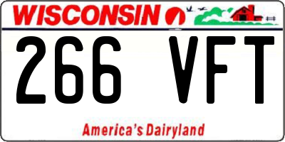 WI license plate 266VFT