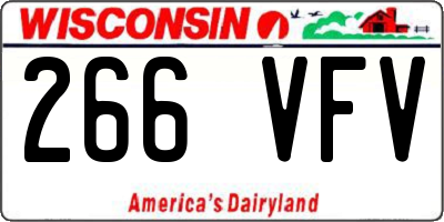 WI license plate 266VFV