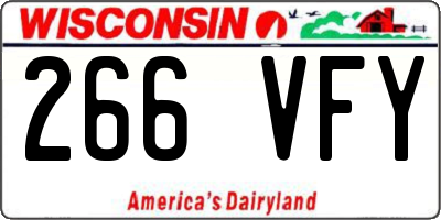 WI license plate 266VFY