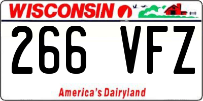 WI license plate 266VFZ
