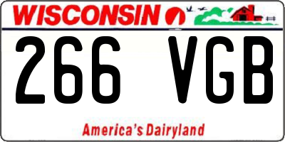 WI license plate 266VGB
