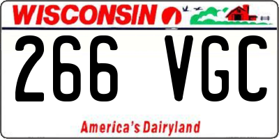 WI license plate 266VGC