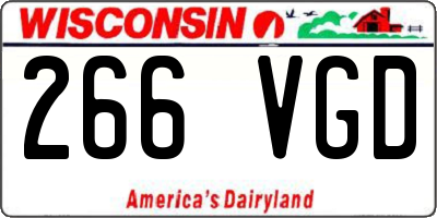 WI license plate 266VGD