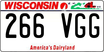 WI license plate 266VGG