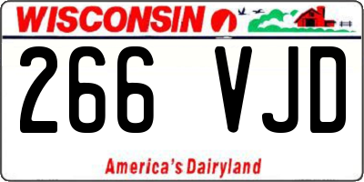 WI license plate 266VJD