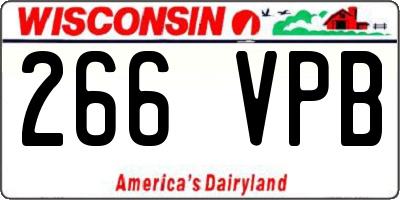 WI license plate 266VPB