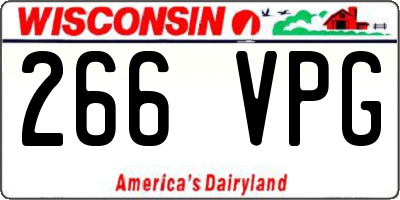 WI license plate 266VPG