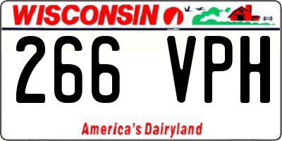 WI license plate 266VPH