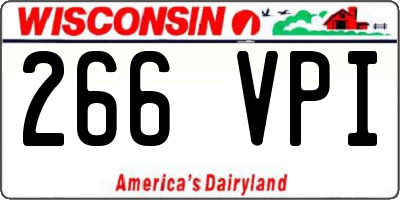 WI license plate 266VPI