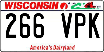 WI license plate 266VPK