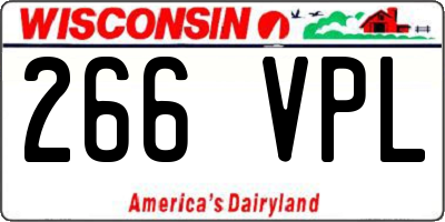 WI license plate 266VPL