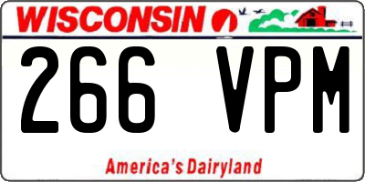 WI license plate 266VPM