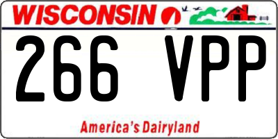 WI license plate 266VPP
