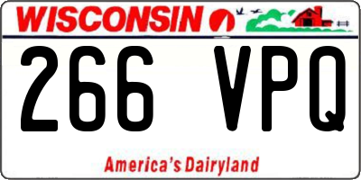 WI license plate 266VPQ