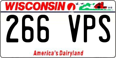 WI license plate 266VPS