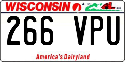 WI license plate 266VPU