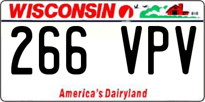 WI license plate 266VPV