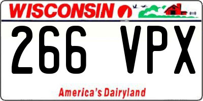 WI license plate 266VPX