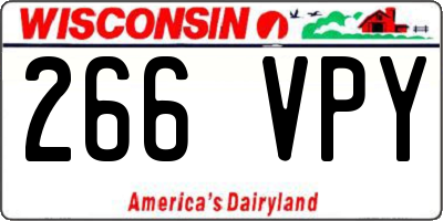 WI license plate 266VPY