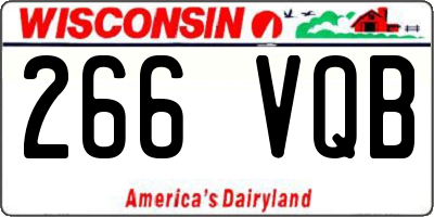 WI license plate 266VQB