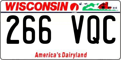 WI license plate 266VQC