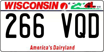 WI license plate 266VQD