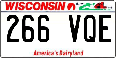 WI license plate 266VQE