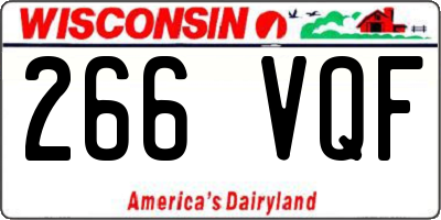 WI license plate 266VQF