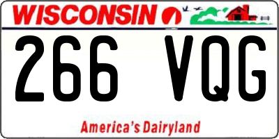 WI license plate 266VQG