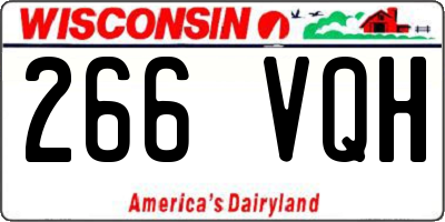 WI license plate 266VQH