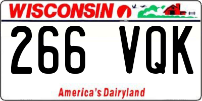 WI license plate 266VQK