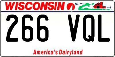 WI license plate 266VQL