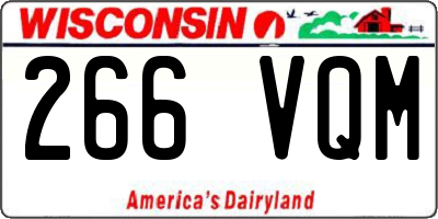 WI license plate 266VQM
