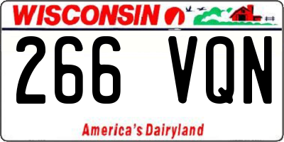 WI license plate 266VQN