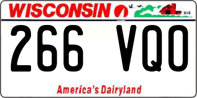 WI license plate 266VQO