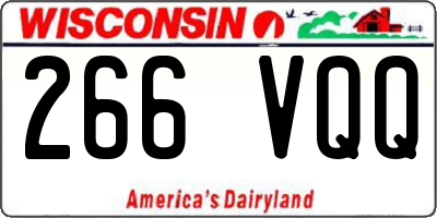 WI license plate 266VQQ
