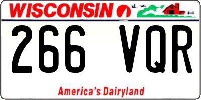 WI license plate 266VQR