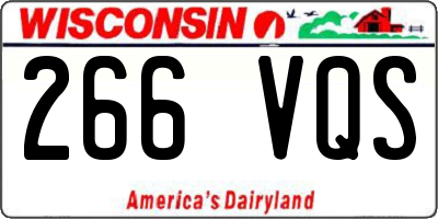WI license plate 266VQS