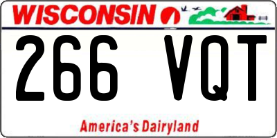 WI license plate 266VQT