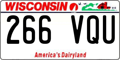 WI license plate 266VQU