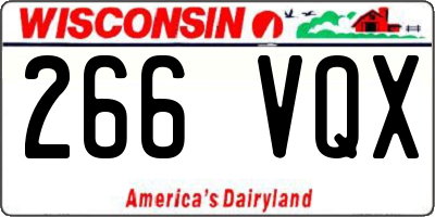 WI license plate 266VQX