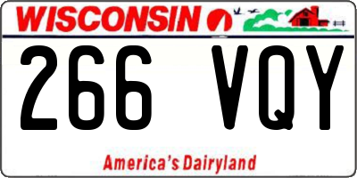 WI license plate 266VQY