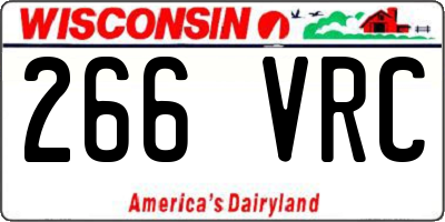WI license plate 266VRC